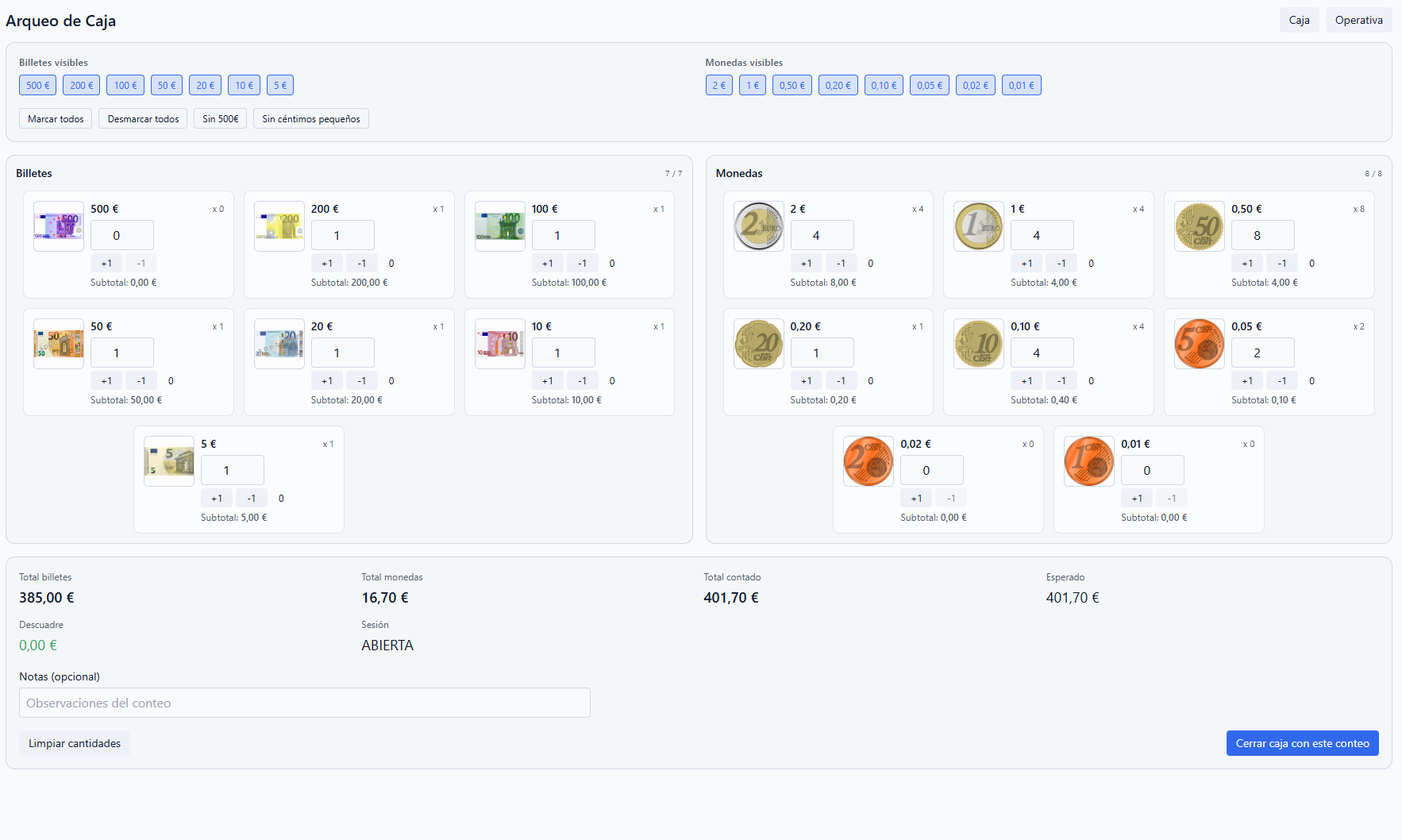 Detalle de movimientos